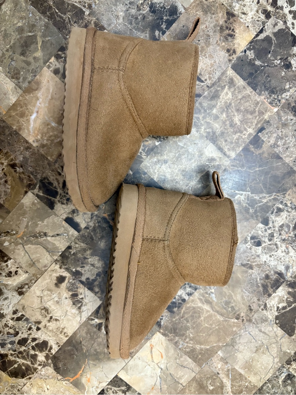 H&M Kids Brown Suede-Look Ankle Boots US size 7.5 to 8.5